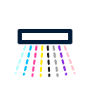 Diagram of an extended eight-colour ink configuration used on Andresjet UV flatbed printers