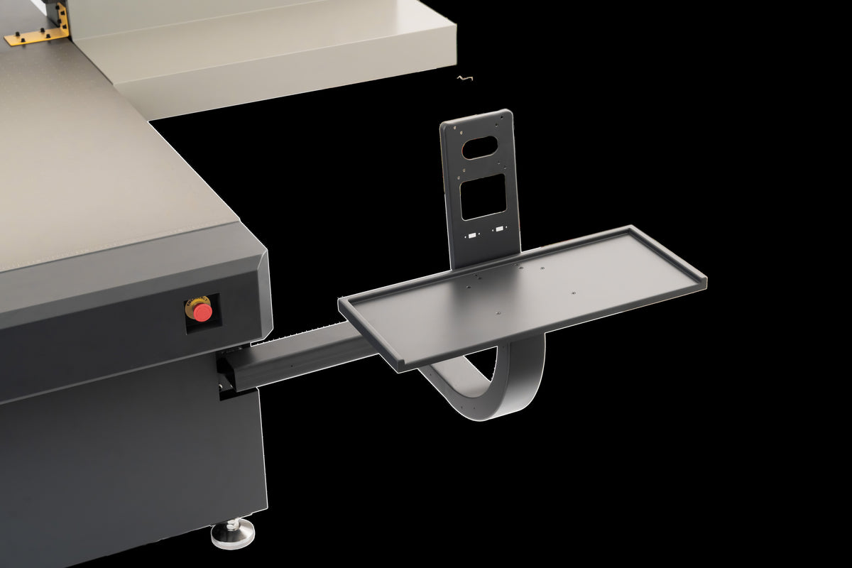 Ergonomic operator workstation and computer mount on an Andresjet UV flatbed printer