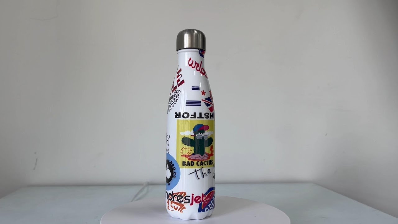 12oz / 360ml Gradient color print on stainless steel drinkware coke bottle